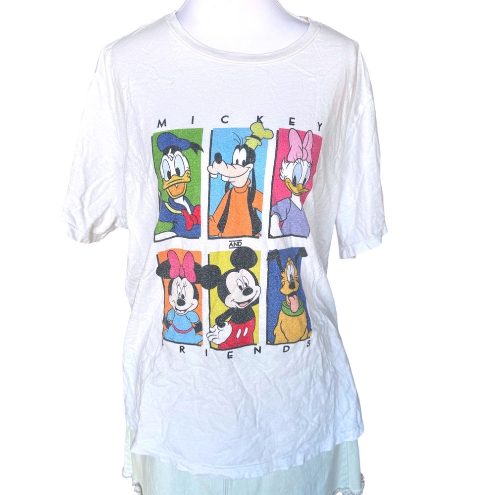 Disney Mickey and Friends Graphic Tee Shirt Minnie Mouse Streetwear White 2XL